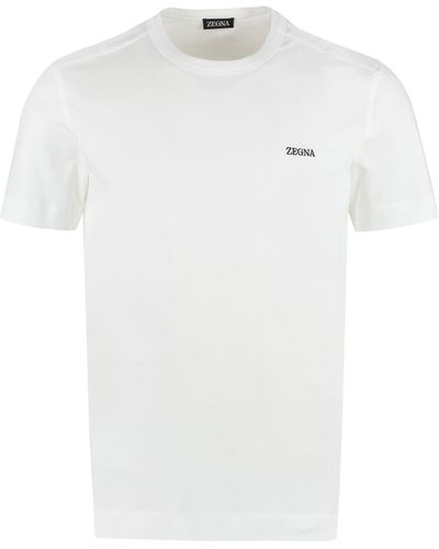 Zegna T-shirt in cotone con logo - Bianco