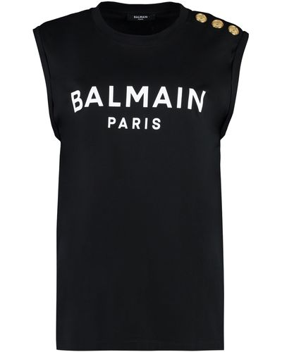 Balmain T-Shirt Con Stampa - Nero