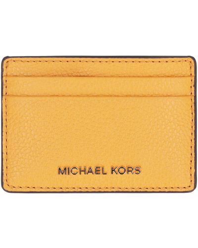 MICHAEL Michael Kors Portacarte Jet Set in pelle con logo - Giallo