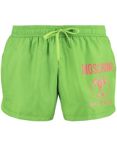 Moschino Logo Print Swim Shorts - Green