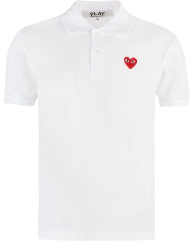 COMME DES GARÇONS PLAY Cotton-piqué Polo Shirt - White