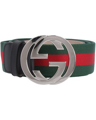 Gucci Web Belt With Double G Buckle - Multicolor