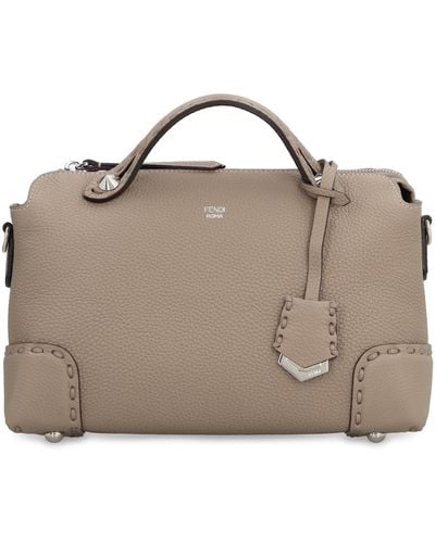 Fendi By The Way Leather Boston Bag - Brown