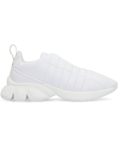 Burberry SNEAKERS IN PELLE TRAPUNTATA - Bianco