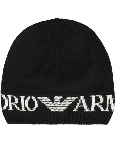 Emporio Armani Set cappello e sciarpa in maglia - Nero