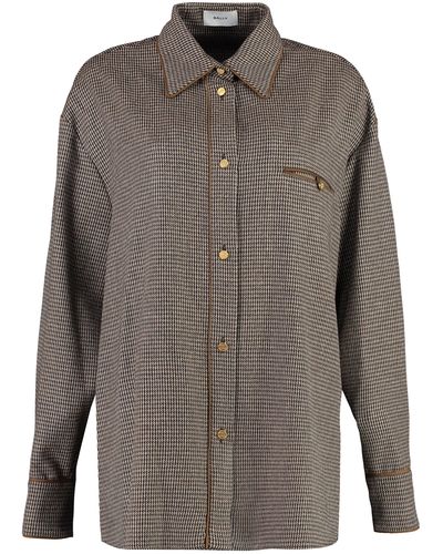 Bally Camicia a maniche lunghe in misto lana - Marrone