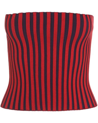 Tory Burch Ribbed Knit Top - Red