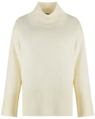 Roberto Collina Wool Turtleneck Sweater - White