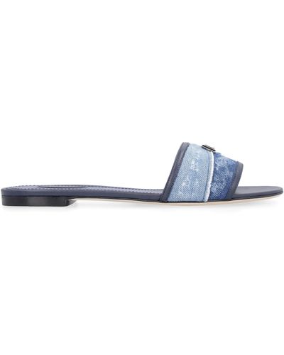 Dolce & Gabbana Denim Flat Sandals - Blue