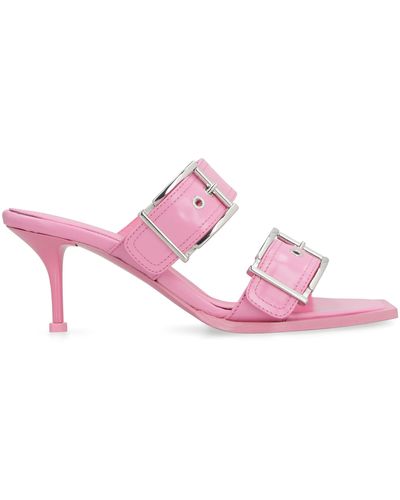 Alexander McQueen Punk Leather Sandals - Pink