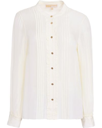 Michael Kors Ruffled Georgette Blouse - White