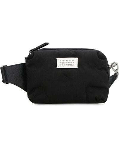 Maison Margiela Glam Slam Canvas Belt Bag With Logo - Black