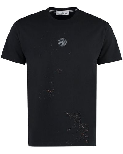 Stone Island Branded T-shirt, - Black