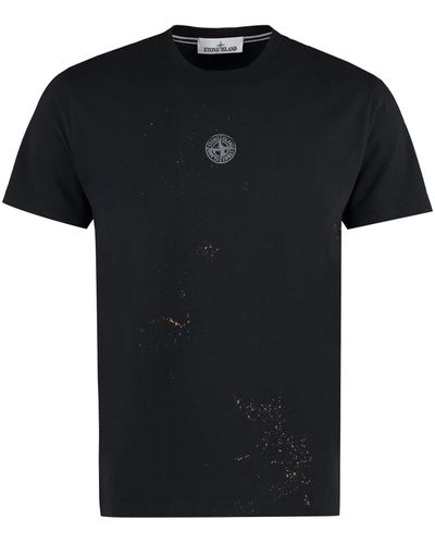 Stone Island T-shirt girocollo in cotone - Nero