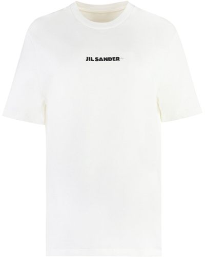 Jil Sander T-shirt in cotone con logo - Bianco