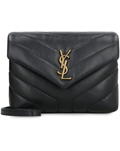 Saint Laurent Borsa a tracolla Loulou toy in pelle - Grigio