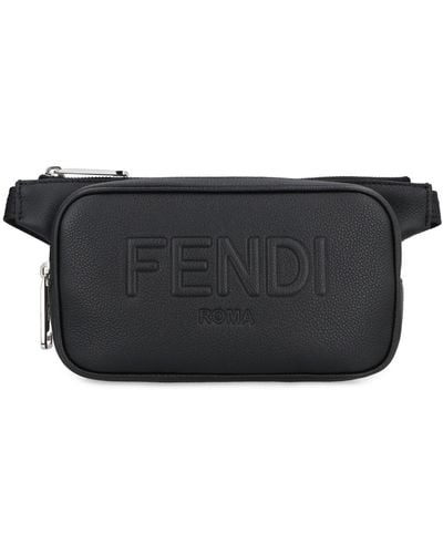 Fendi Leather Belt Bag - Grey
