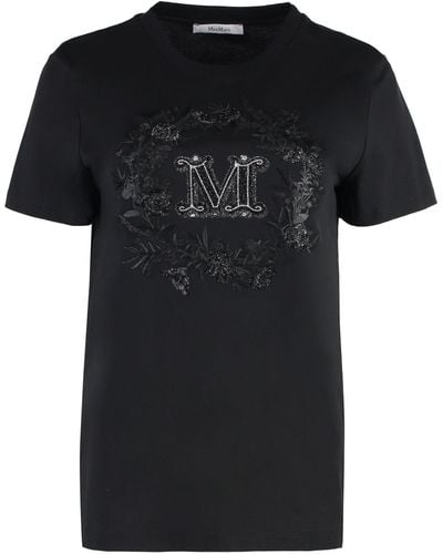 Max Mara Elmo Cotton Crew-Neck T-Shirt - Black