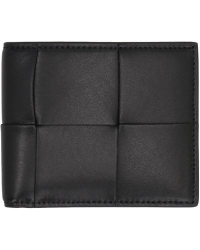 Bottega Veneta Portafoglio Bi-fold in Intrecciato - Nero