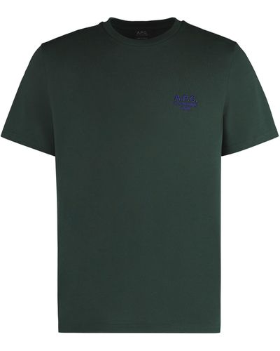 A.P.C. T-shirt girocollo Raymond in cotone - Verde