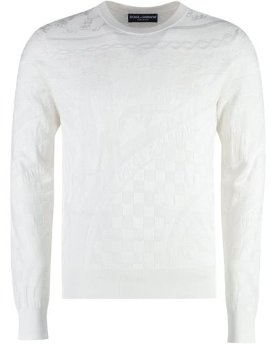 Dolce & Gabbana Long Sleeve Crew-neck Jumper - White