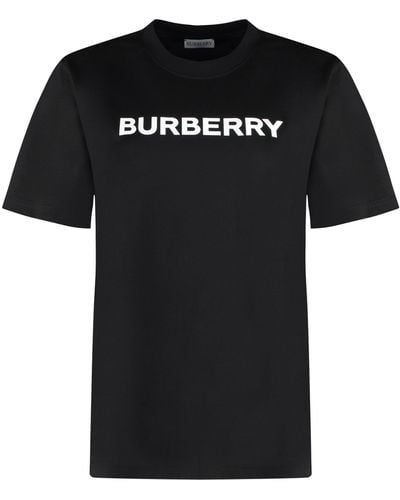 Burberry T-shirt in cotone con logo - Nero