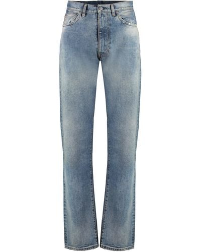 Maison Margiela Jeans straight leg effetto destroyed - Blu