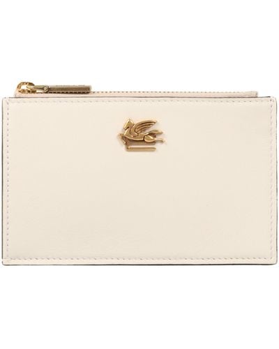 Etro Leather Card Holder - Natural