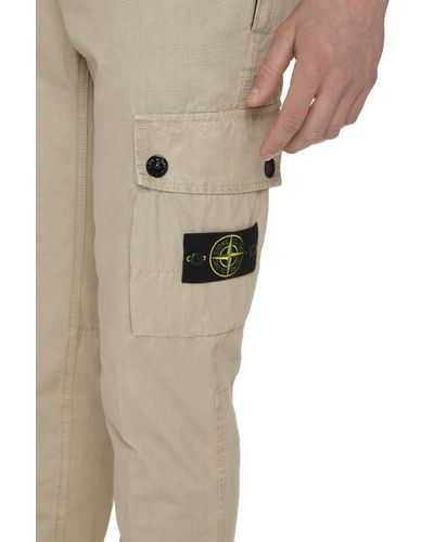 Stone Island Cotton Cargo-Trousers - Natural