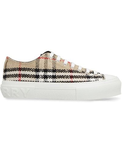 Burberry Check Wool Trainer - Natural