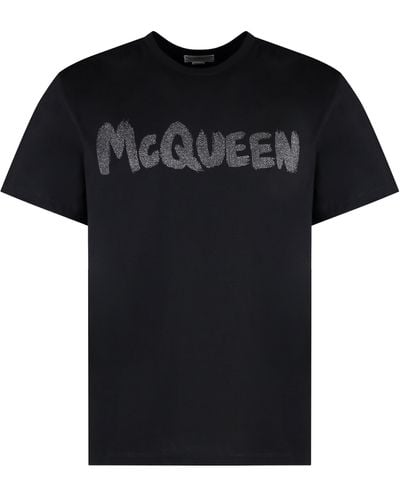 Alexander McQueen Cotton Crew-Neck T-Shirt - Black