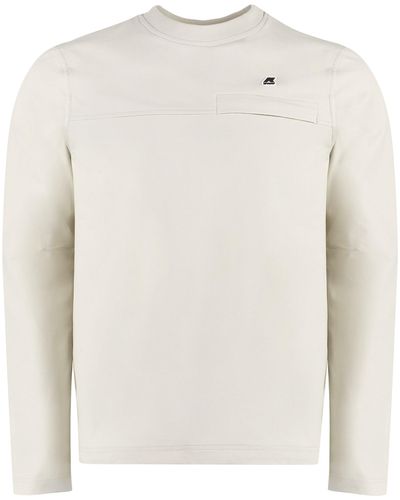 K-Way Patch Detail Crew-neck Sweatshirt - White