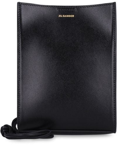 Jil Sander Tangle Leather Crossbody Bag - Black