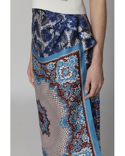 Weekend by Maxmara Nuevo Printed Silk Skirt - Blue