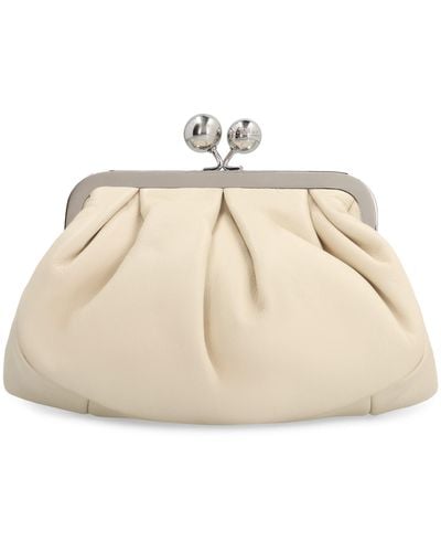 Weekend by Maxmara Pasticcino Leather Clutch - Natural