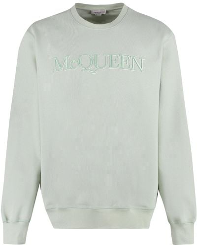 Alexander McQueen Embroidered Logo Crew-neck Sweatshirt - Grey