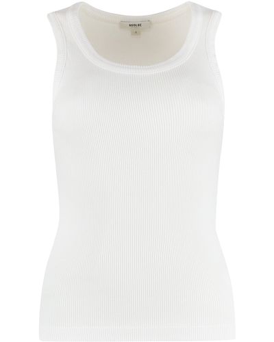 Agolde Ribbed Tank Top - White