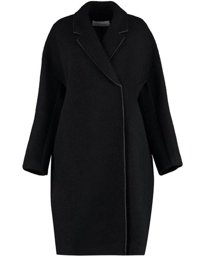 Calvin Klein Oversized Wool Boucle Coat - Black