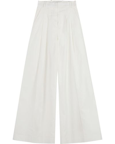 Nina Ricci Pantaloni in cotone e lino - Bianco