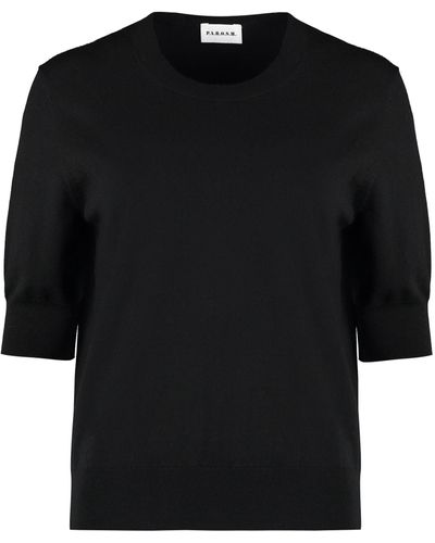 P.A.R.O.S.H. Short Sleeve Sweater - Black