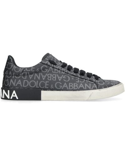 Dolce & Gabbana Sneakers portofino grigio scuro e grigio chiaro - Nero