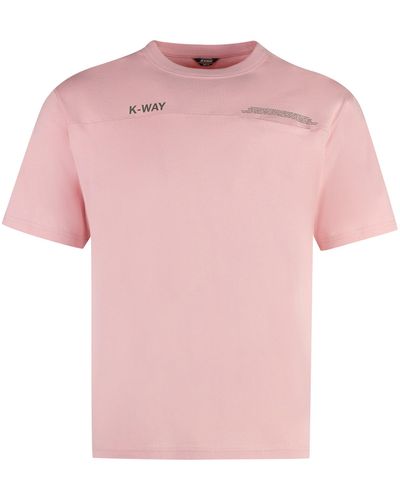 K-Way T-shirt Fantome in cotone - Rosa