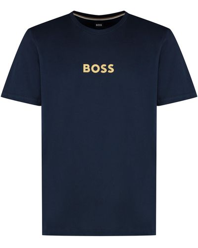 BOSS Cotton Crew-neck T-shirt - Blue