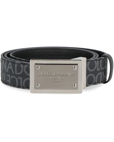 Dolce & Gabbana Cintura reversibile con logo - Nero
