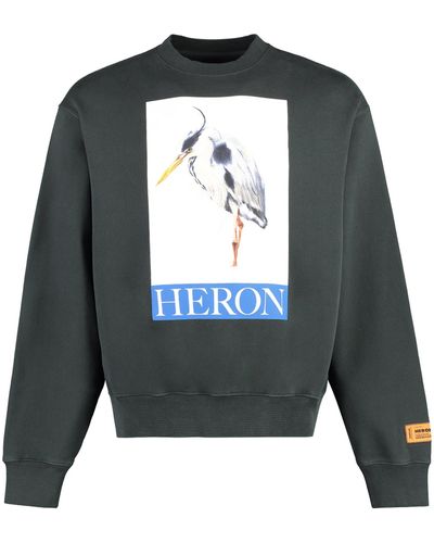 Heron Preston Felpa in cotone con stampa - Nero