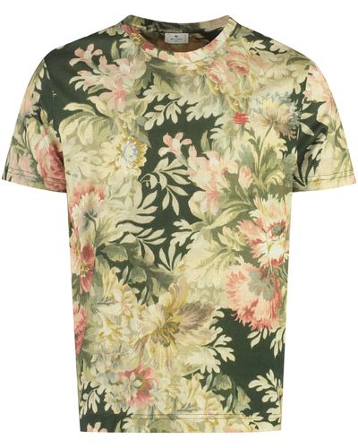 Etro Printed Cotton T-shirt - Yellow