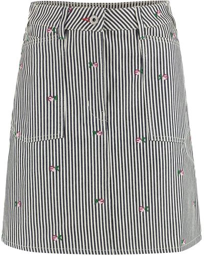 KENZO Striped Denim Mini Skirt - Gray