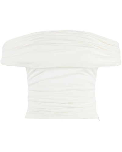 Self-Portrait Top in jersey - Bianco