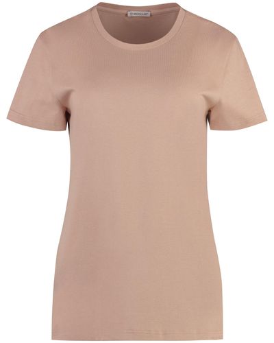 Moncler Cotton Crew-Neck T-Shirt - Pink