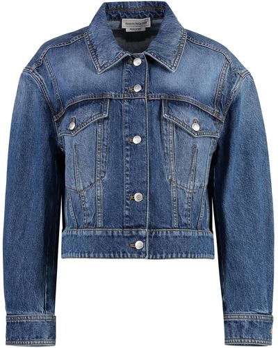 Alexander McQueen Giacca in denim - Blu